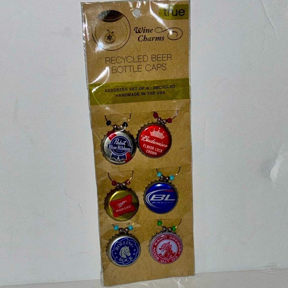 Recycled Beer Bottle Caps Wine Charms